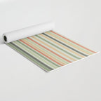 Fine Stripes Pattern in Sage Green and Coral Clay Yoga Mat Gallery Image 2