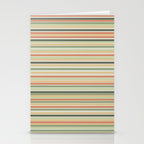 Fine Stripes Pattern in Sage Green and Coral Clay Stationery Card Gallery Image 2