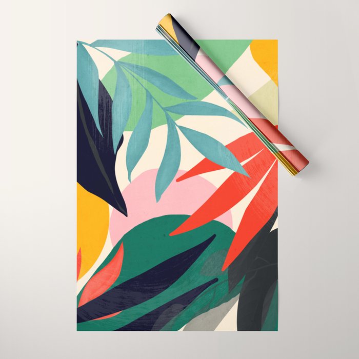 Abstract Art Tropical Leaves 42 Wrapping Paper Gallery Image 1