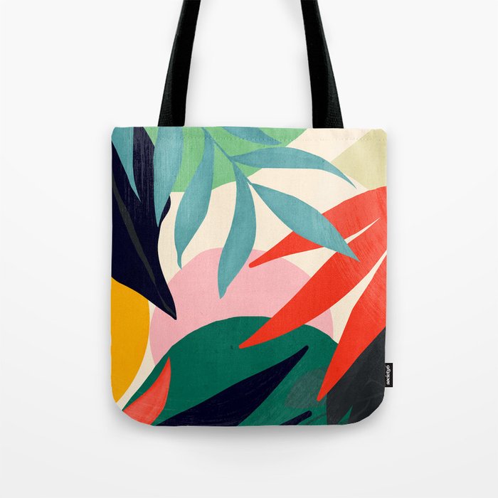 Abstract Art Tropical Leaves 42 Tote Bag Gallery Image 1