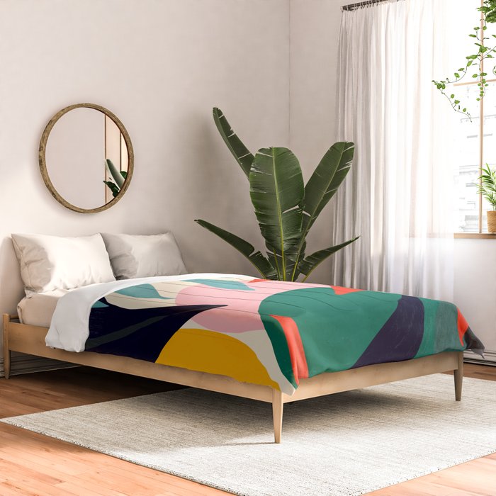 Abstract Art Tropical Leaves 42 Comforter Gallery Image 2