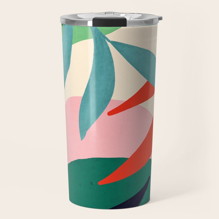 Abstract Art Tropical Leaves 42 Travel Mug Gallery Image 1
