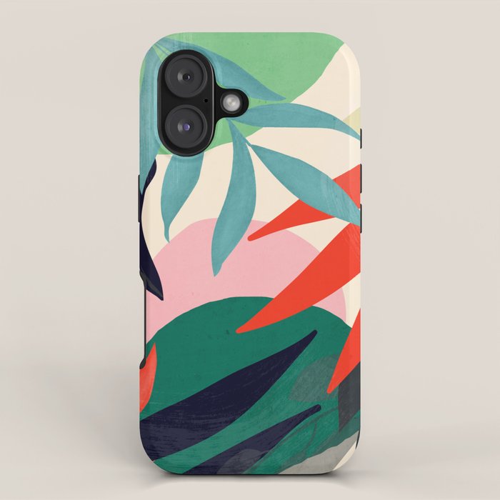 Abstract Art Tropical Leaves 42 iPhone Case Gallery Image 1