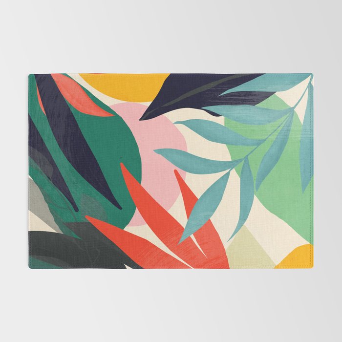 Abstract Art Tropical Leaves 42 Rug Gallery Image 2