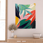 Abstract Art Tropical Leaves 42 Wall Tapestry Gallery Image 2