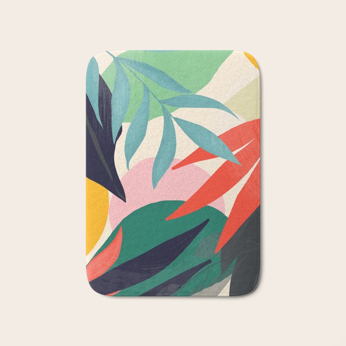Abstract Art Tropical Leaves 42 Bath Mat Gallery Image 1