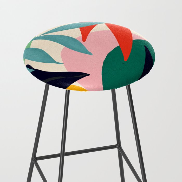 Abstract Art Tropical Leaves 42 Stool Gallery Image 2
