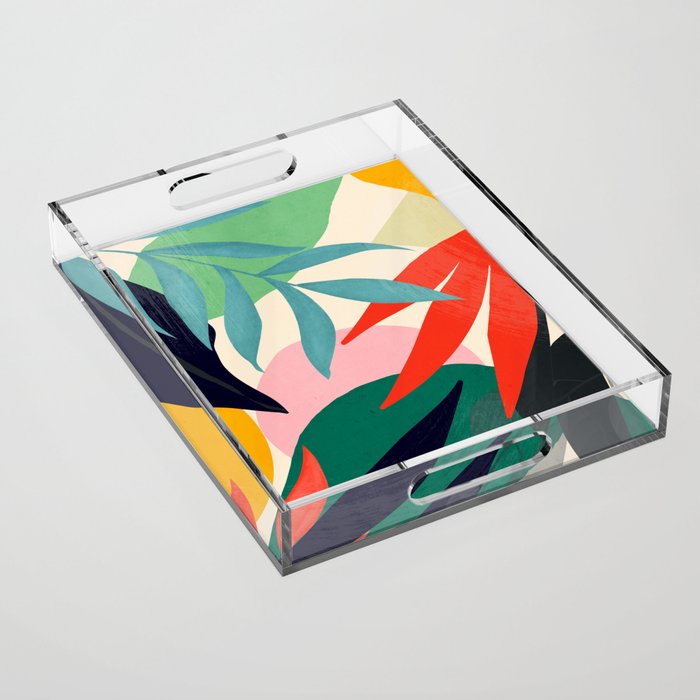 Abstract Art Tropical Leaves 42 Acrylic Tray Gallery Image 1