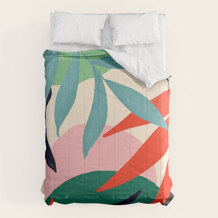 Abstract Art Tropical Leaves 42 Comforter Gallery Image 6
