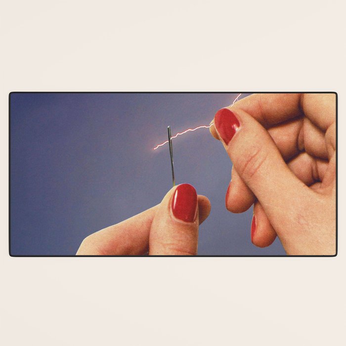 Elysian thread - Sewing hands/thunder & lighting Desk Mat Gallery Image 3