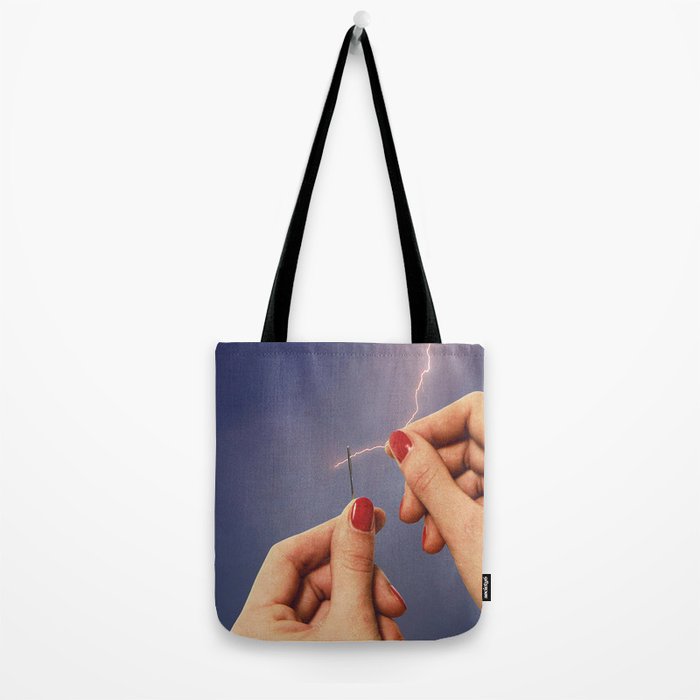 Elysian thread - Sewing hands/thunder & lighting Tote Bag Gallery Image 2