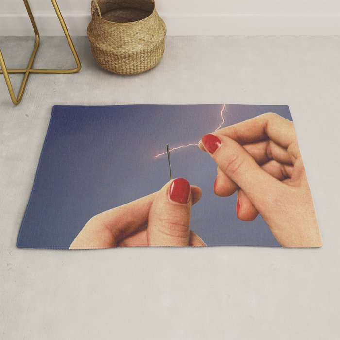Elysian thread - Sewing hands/thunder & lighting Rug Gallery Image 1
