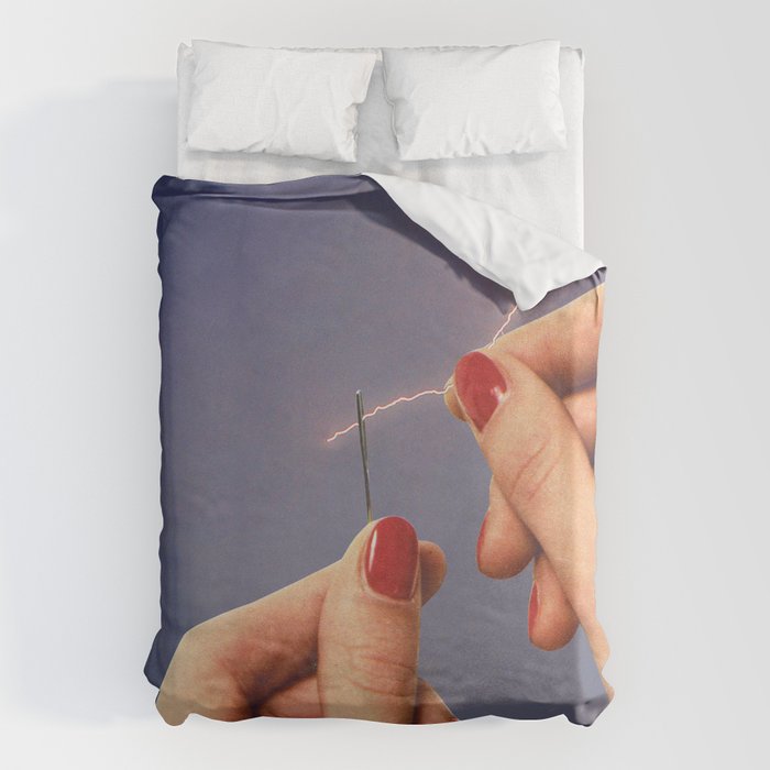 Elysian thread - Sewing hands/thunder & lighting Duvet Cover Gallery Image 1