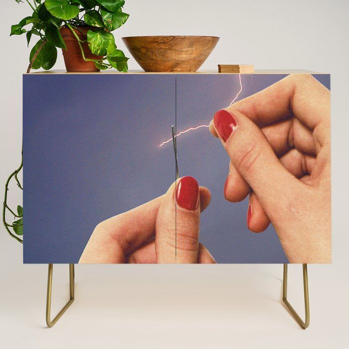 Elysian thread - Sewing hands/thunder & lighting Credenza Gallery Image 1