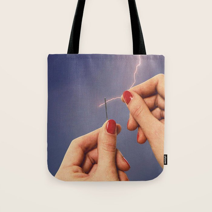Elysian thread - Sewing hands/thunder & lighting Tote Bag Gallery Image 1