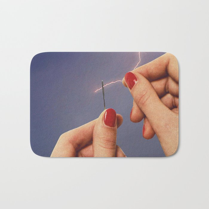 Elysian thread - Sewing hands/thunder & lighting Bath Mat Gallery Image 1