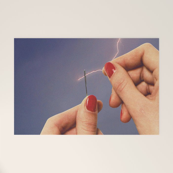 Elysian thread - Sewing hands/thunder & lighting Welcome Mat Gallery Image 1