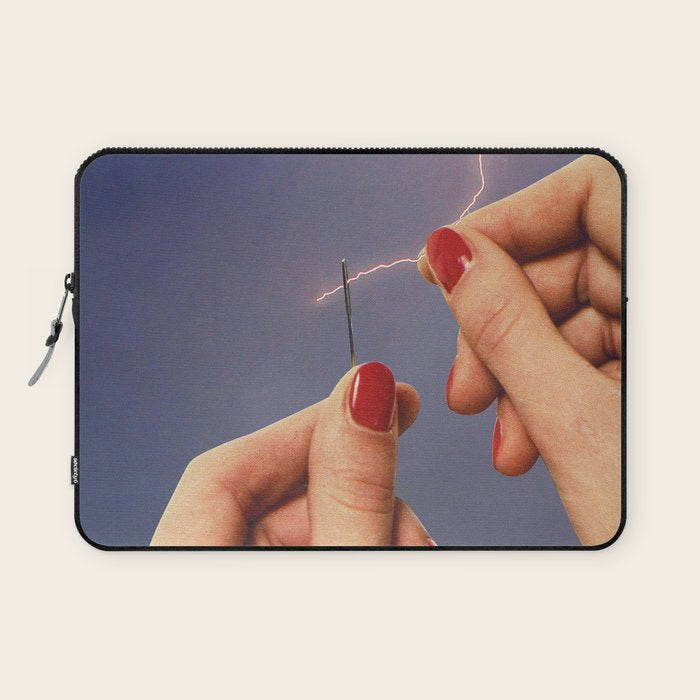 Elysian thread - Sewing hands/thunder & lighting Laptop Sleeve Gallery Image 1