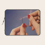 Elysian thread - Sewing hands/thunder & lighting Laptop Sleeve Gallery Image 1