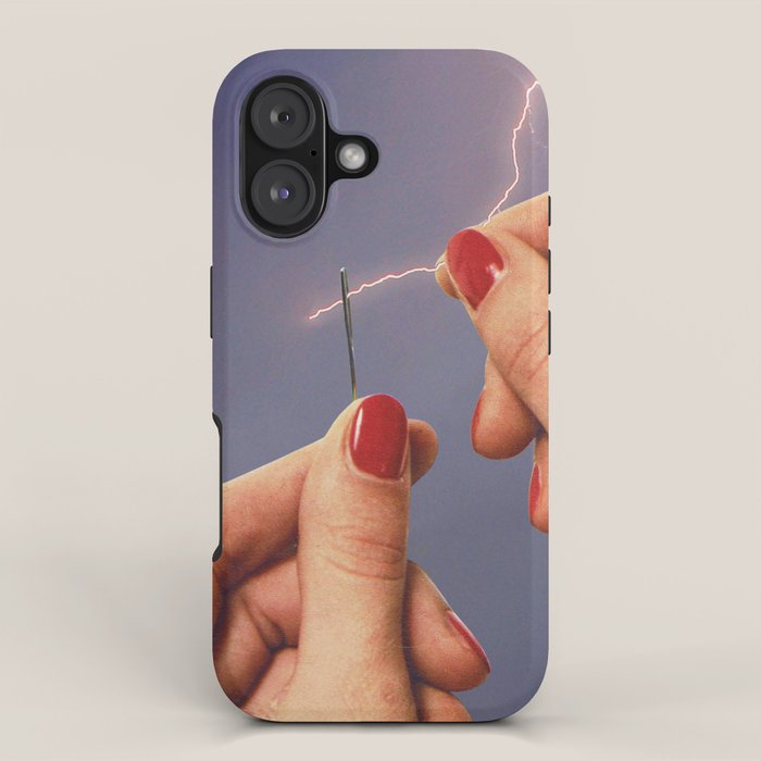 Elysian thread - Sewing hands/thunder & lighting iPhone Case Gallery Image 1