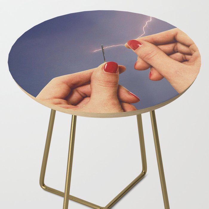 Elysian thread - Sewing hands/thunder & lighting Side Table Gallery Image 2