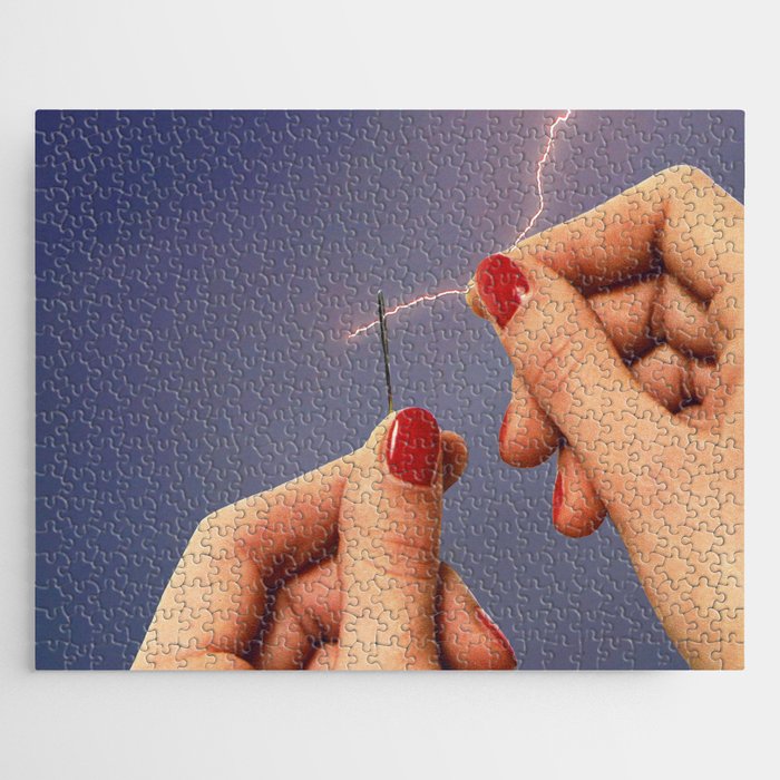 Elysian thread - Sewing hands/thunder & lighting Jigsaw Puzzle Gallery Image 1