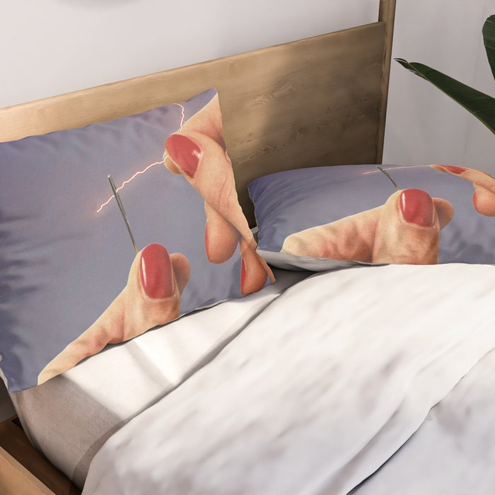 Elysian thread - Sewing hands/thunder & lighting Pillow Sham Gallery Image 2