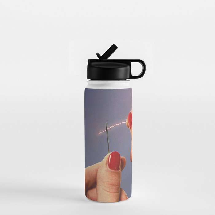 Elysian thread - Sewing hands/thunder & lighting Water Bottle Gallery Image 1