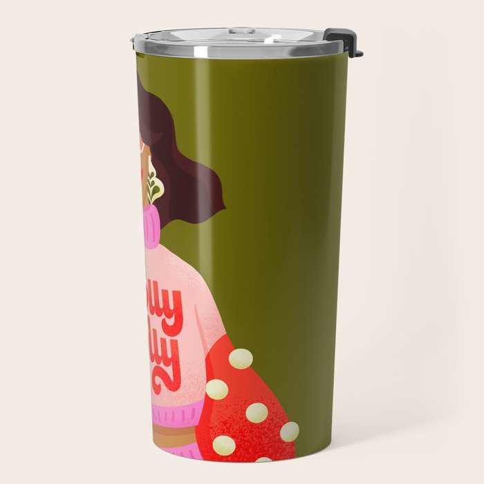 Holly Jolly Holiday Sweater Travel Mug Gallery Image 2