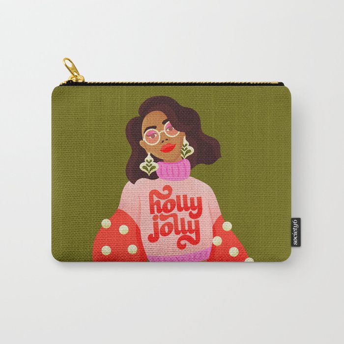 Holly Jolly Holiday Sweater Carry All Pouch Gallery Image 1