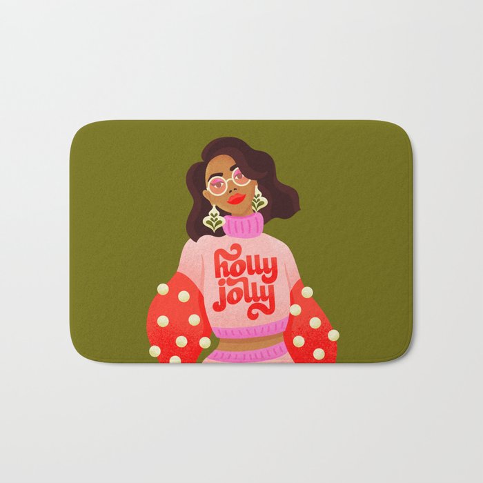 Holly Jolly Holiday Sweater Bath Mat Gallery Image 1