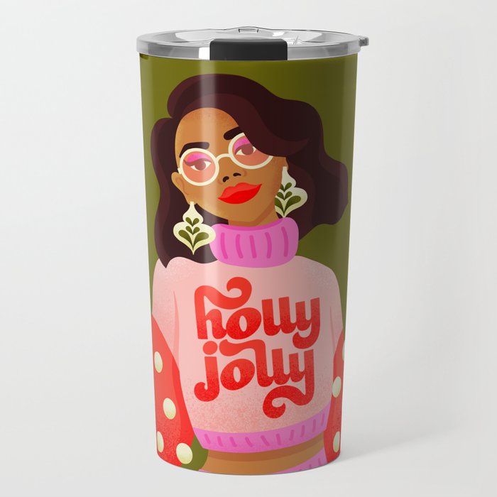 Holly Jolly Holiday Sweater Travel Mug Gallery Image 1