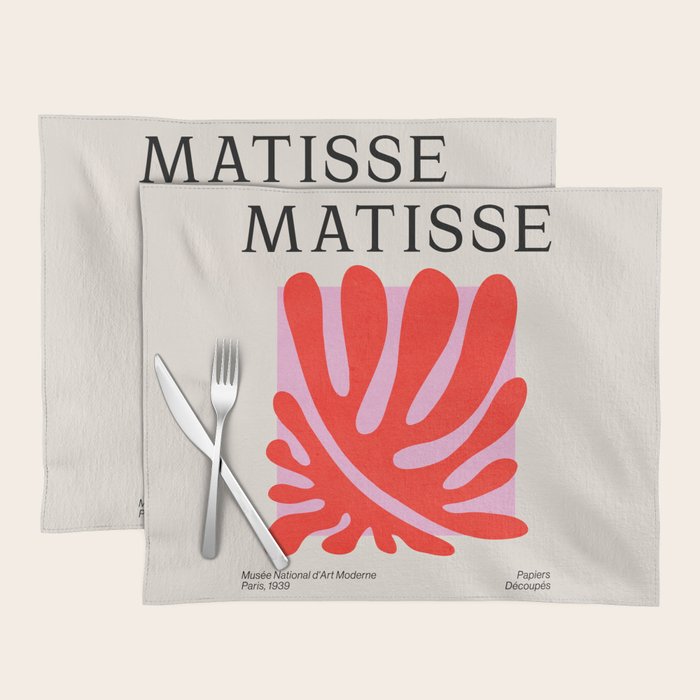 Coral & Lavender: Matisse Paper Leaf Cutouts 01 Placemat Gallery Image 1