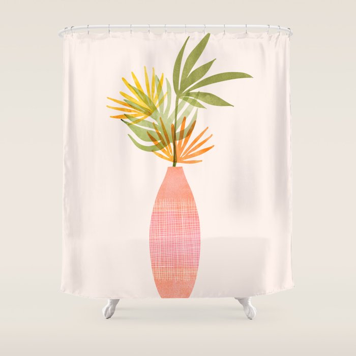 Simple Modern Tropical Bouquet Shower Curtain Gallery Image 1