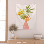 Simple Modern Tropical Bouquet Wall Tapestry Gallery Image 2