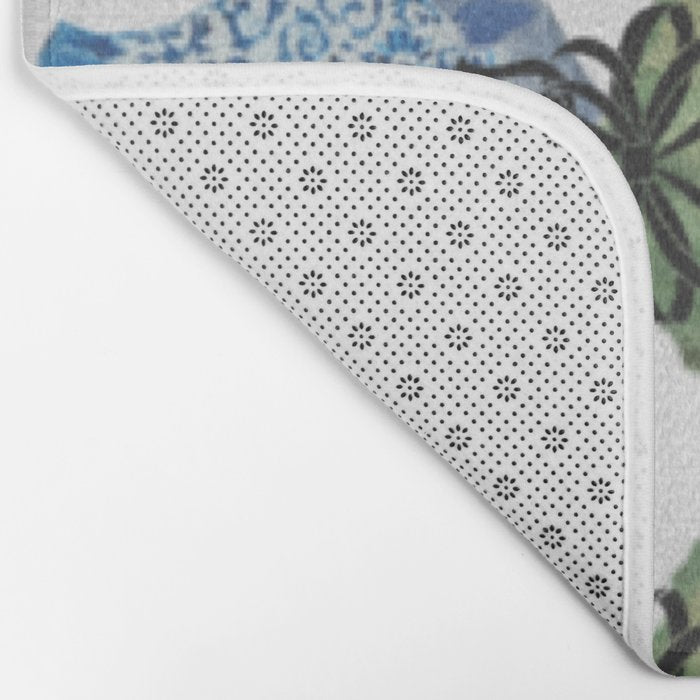 Hand Painted Bamboo Trellis Chinoiserie Ginger Jar  Bath Mat Gallery Image 2