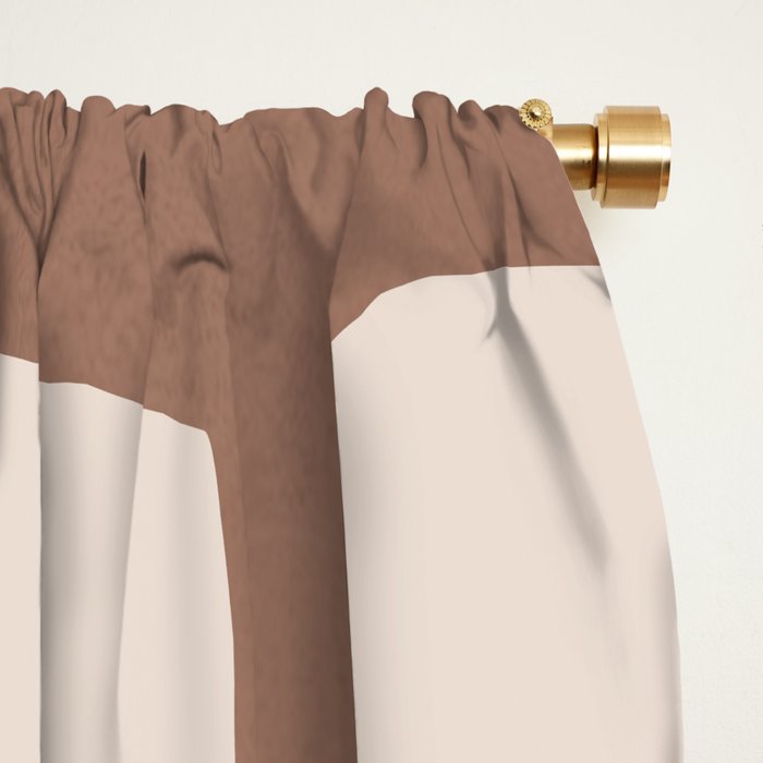 Mocha Modern Abstract 3 Window Curtain Gallery Image 2