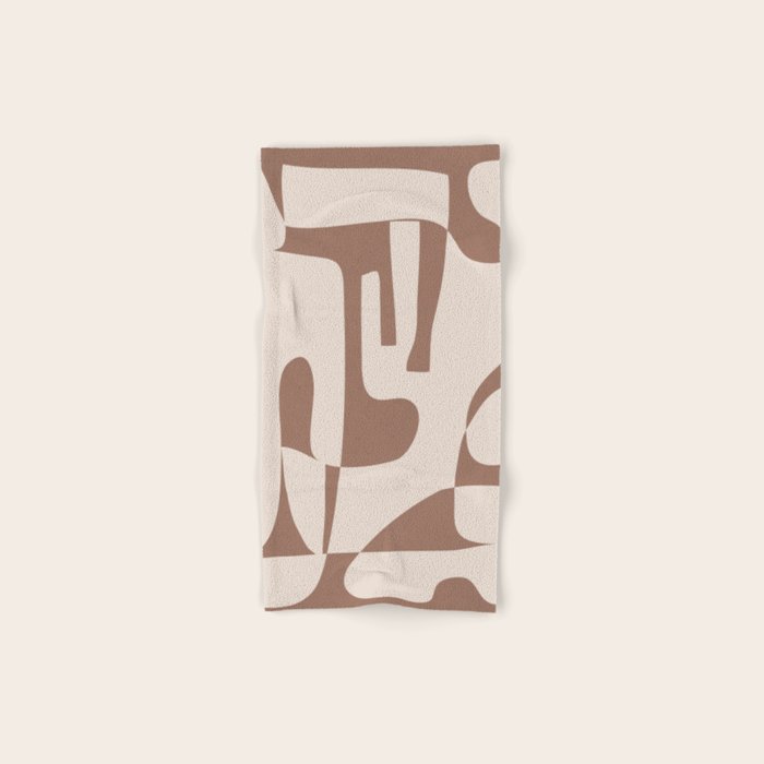 Mocha Modern Abstract 3 Bath Towel Gallery Image 1