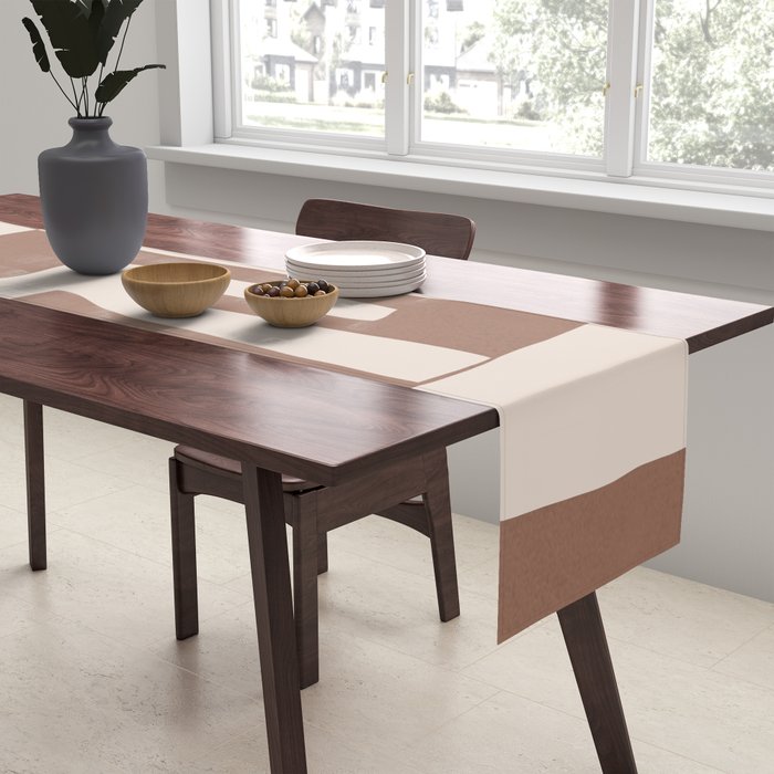 Mocha Modern Abstract 3 Table Runner Gallery Image 2