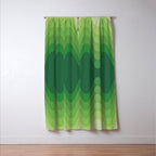 Retro 1970s Style Sonic Wave Pattern 230 Green Window Curtain Gallery Image 3