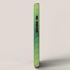 Retro 1970s Style Sonic Wave Pattern 230 Green iPhone Case Gallery Image 2