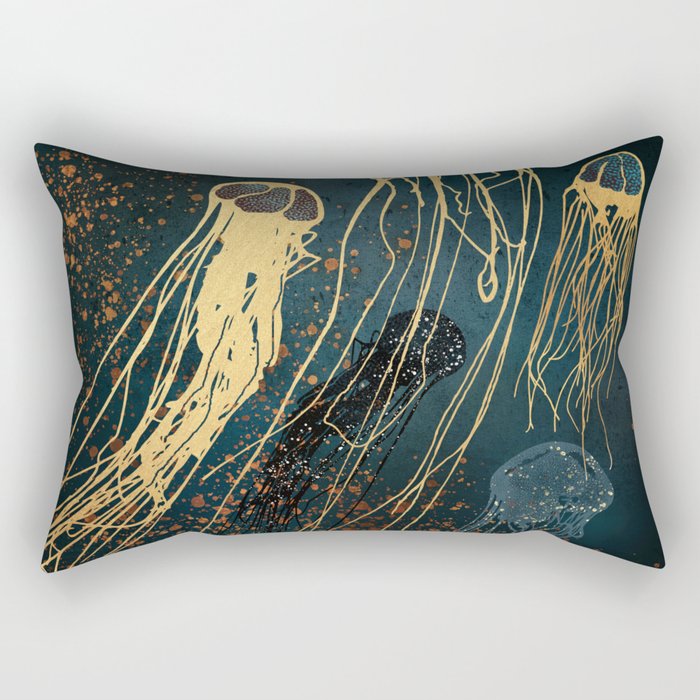 Metallic Jellyfish Rectangular Pillow Gallery Image 2