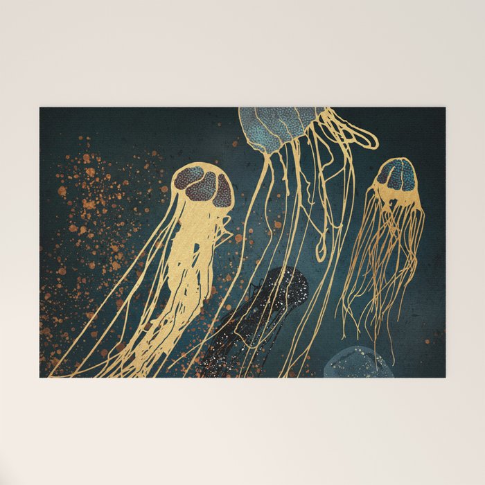 Metallic Jellyfish Welcome Mat Gallery Image 1
