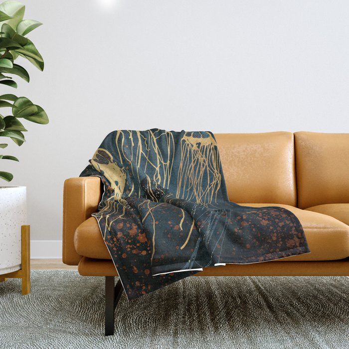 Metallic Jellyfish Throw Blanket Gallery Image 1