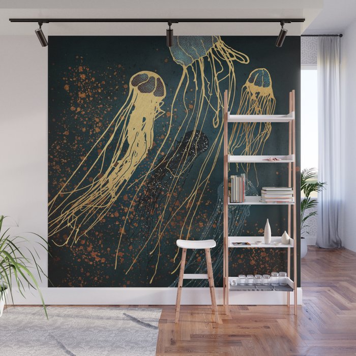 Metallic Jellyfish Wall Mural Gallery Image 1