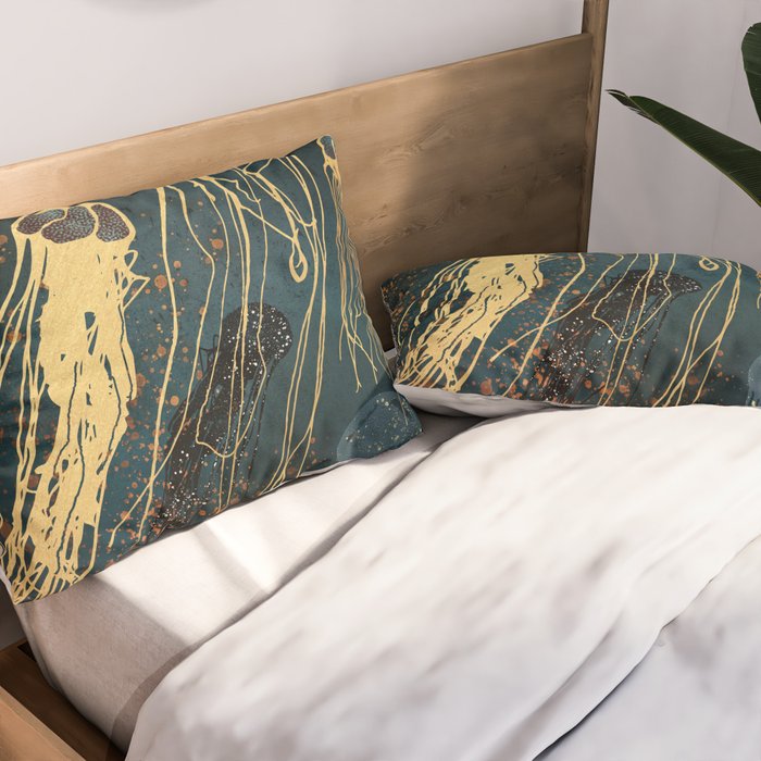Metallic Jellyfish Pillow Sham Gallery Image 2