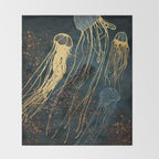Metallic Jellyfish Throw Blanket Gallery Image 2