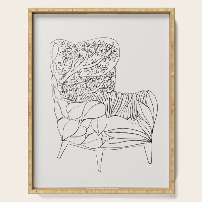 Cat and Plant 19 Serving Tray Gallery Image 1