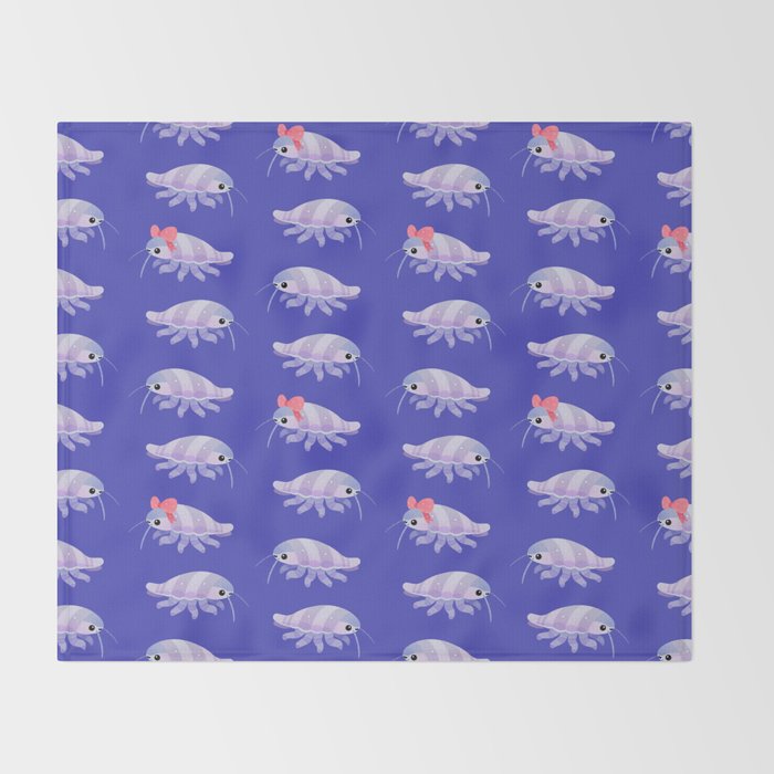 Ribbon giant isopod Throw Blanket Gallery Image 2