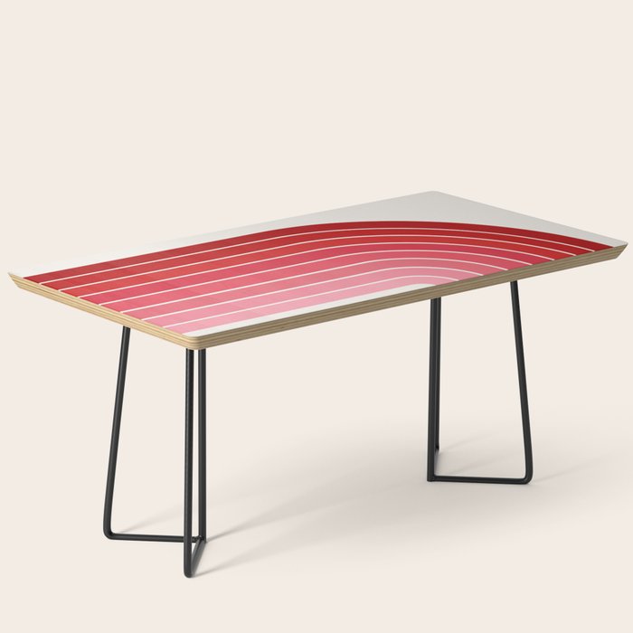 Gradient Arch VI Pink and Red Mid Century Modern Rainbow Coffee Table Gallery Image 1